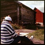 Lady painting watercolours